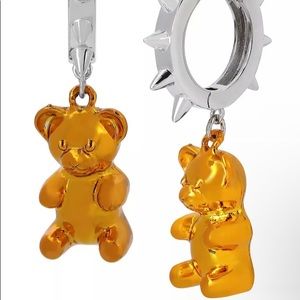 Authentic Betsey Johnson Yellow Metallic Gummy Bear Earrings
